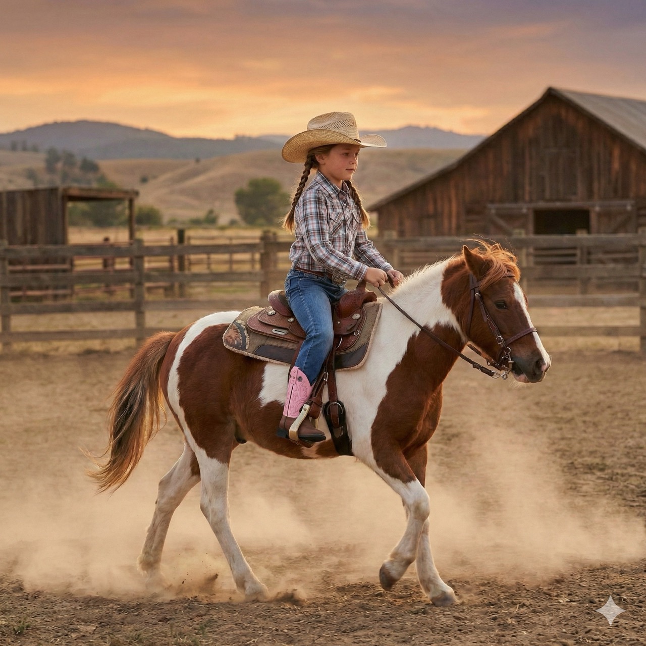 Cowboystiefel für Kinder CW2539, rosa-braun