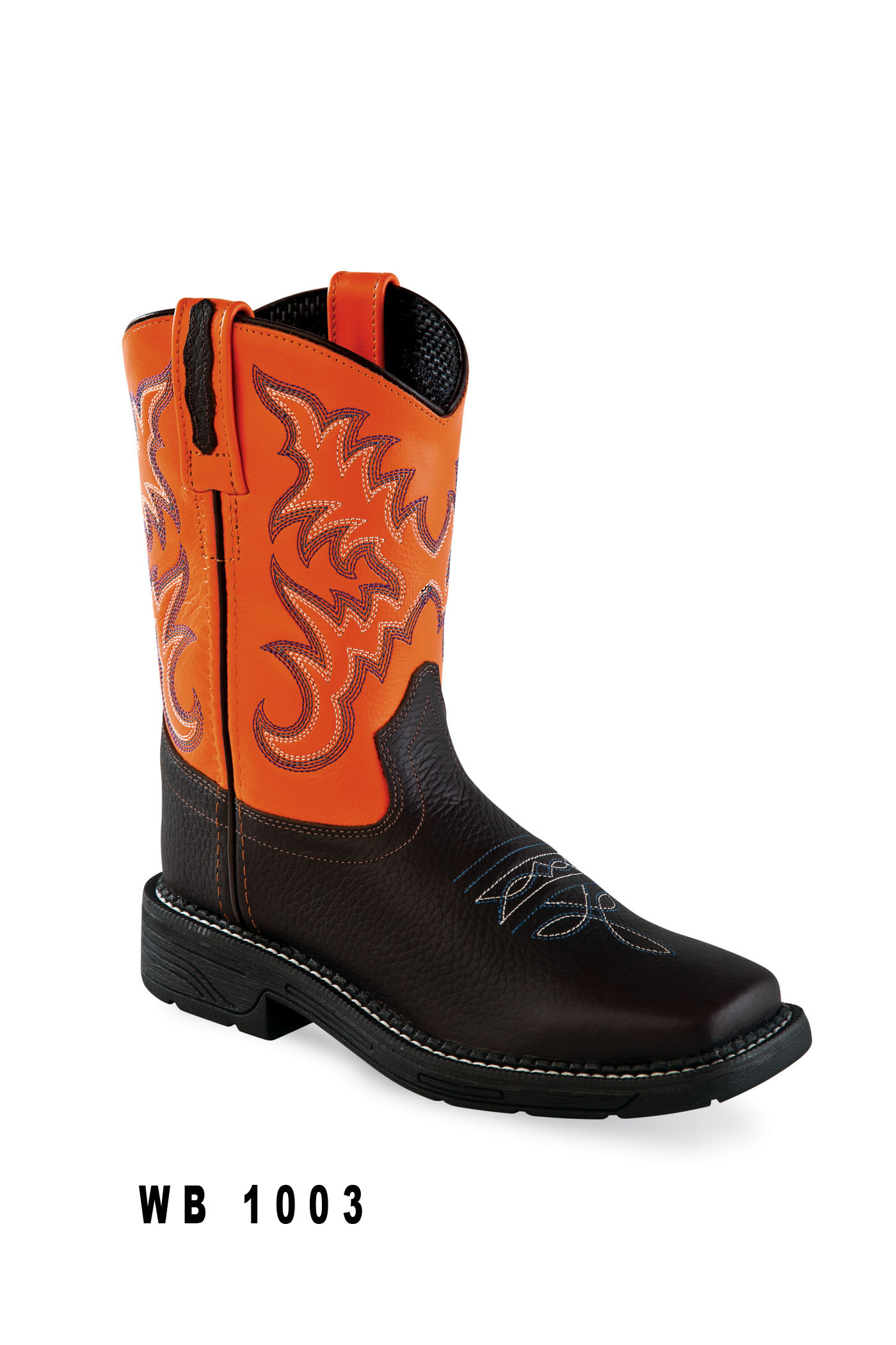 Cowboy boots children WB1003, brown-orange