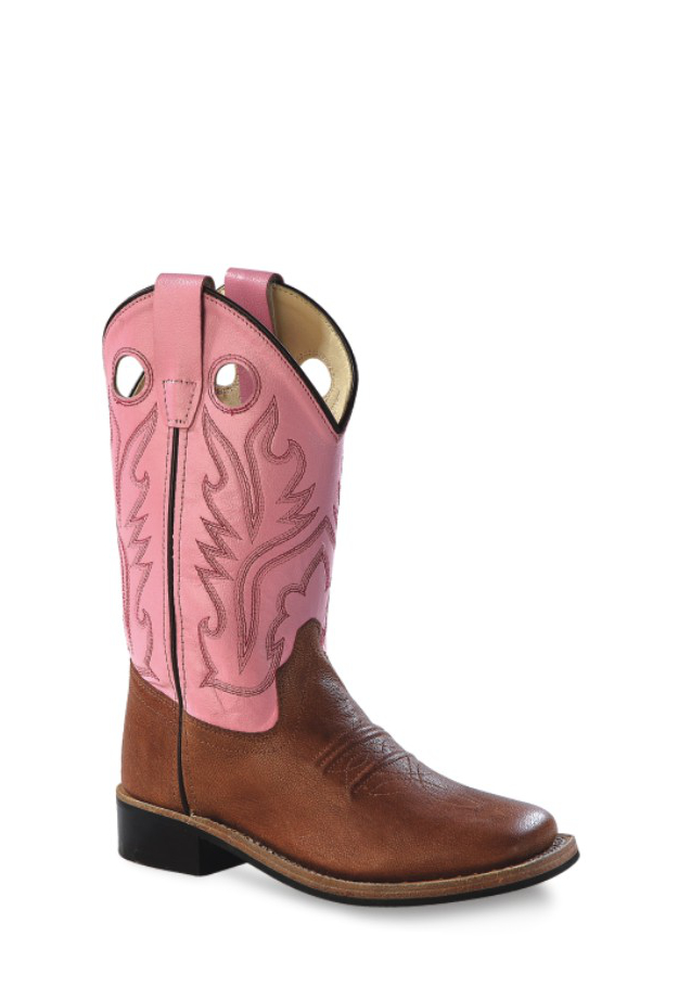 Dětské kovbojské boty BSC1839, růžovo-hnědé