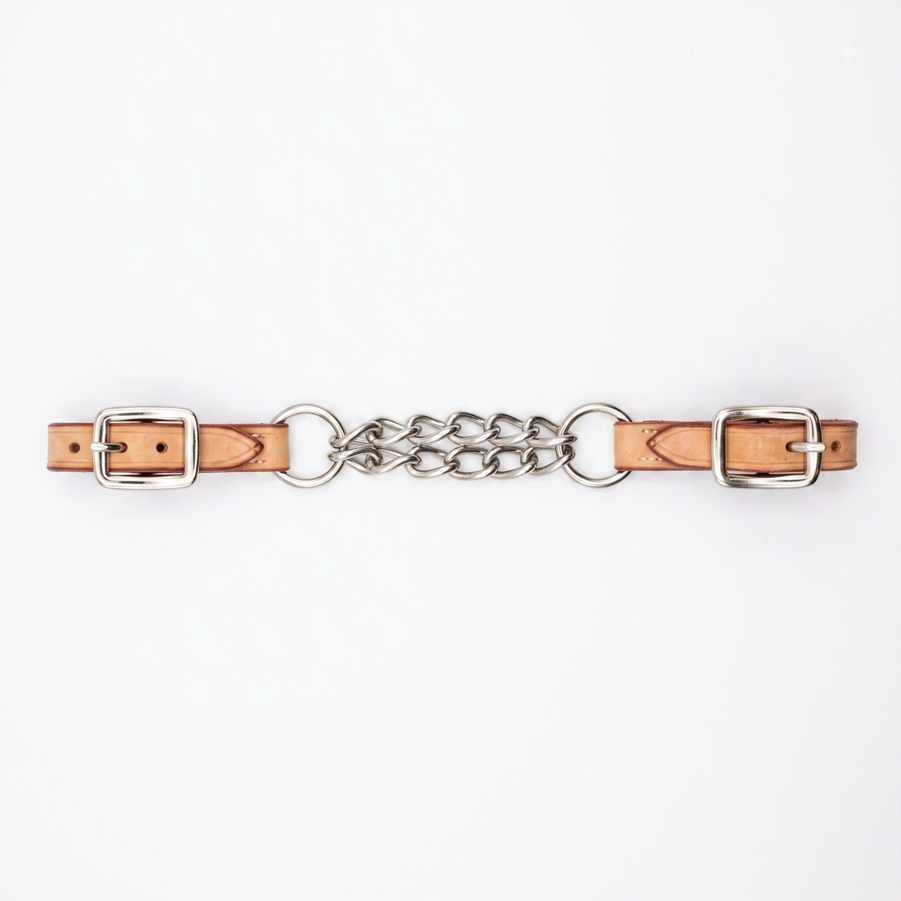 Kinnkette doppelt, Leder, natur