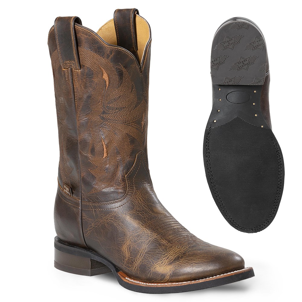 Westernstiefel WB-59, braun m. Stickerei