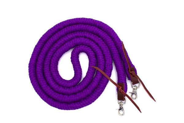 Closed cotton reins, length 3.1 metres, purple