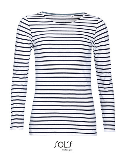 Damen Langarm-Shirt gestreift Marine-Look