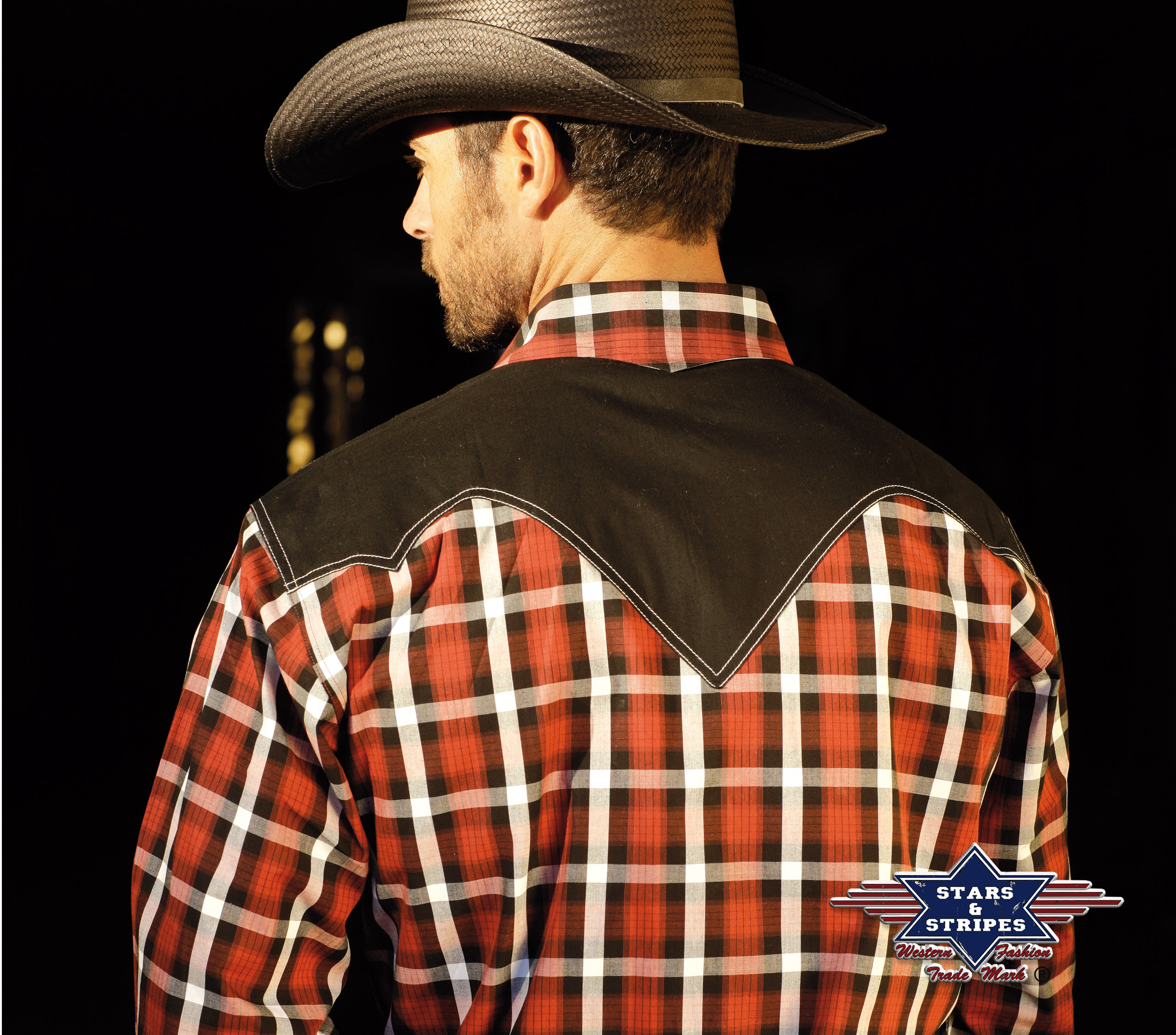 Westernhemd JAYDEN Herren, rot-braun 