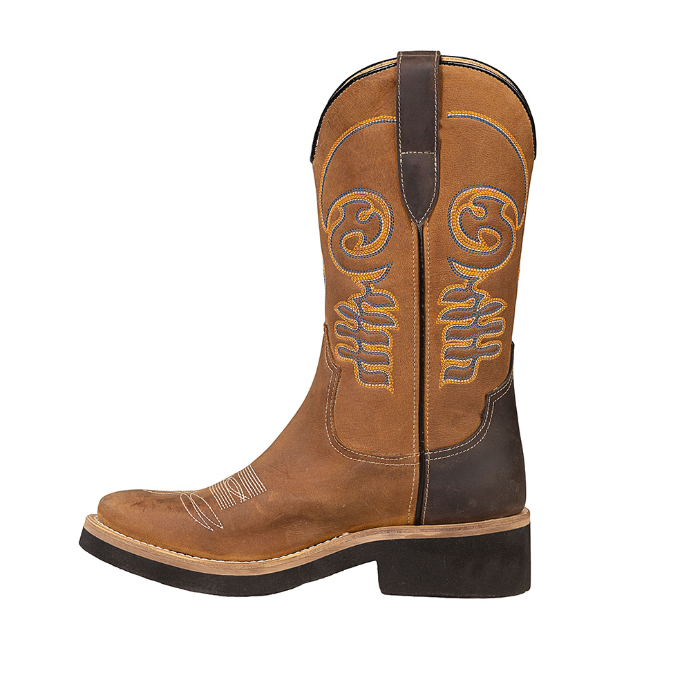 Cowboy boots in oiled calfskin, brown