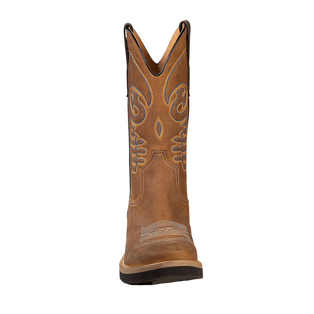 Cowboy boots in oiled calfskin, brown