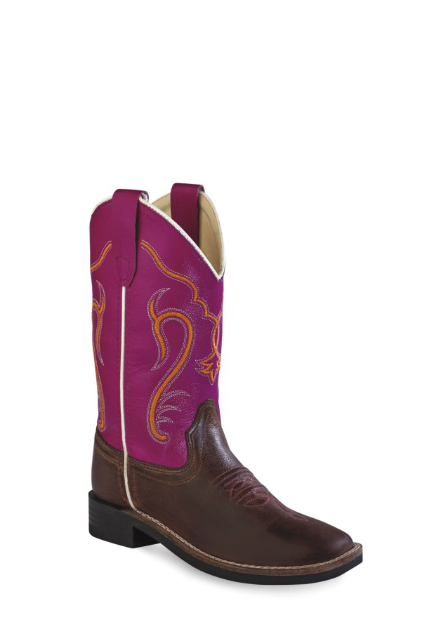 Cowboy boots for children BSC1851, pink-brown