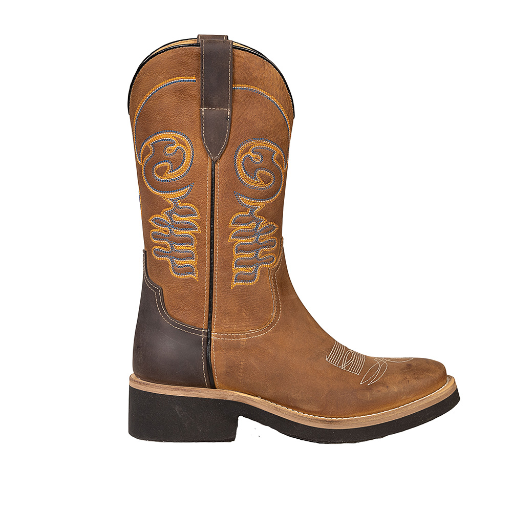 Cowboy boots in oiled calfskin, brown