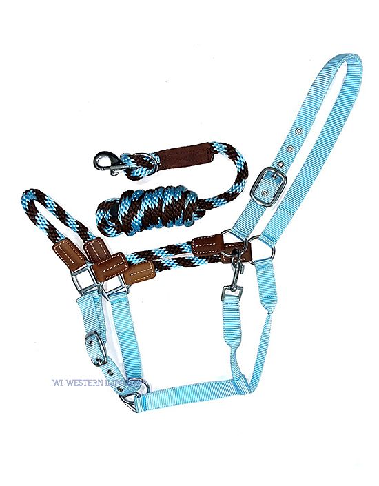 Hybrid Rope Halfter incl. 3 Meter Führstrick, Sky