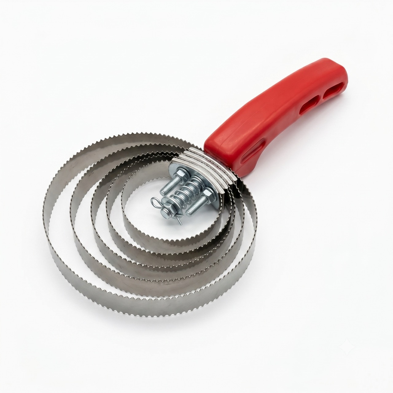 Feather comb with a red handle, 5-row