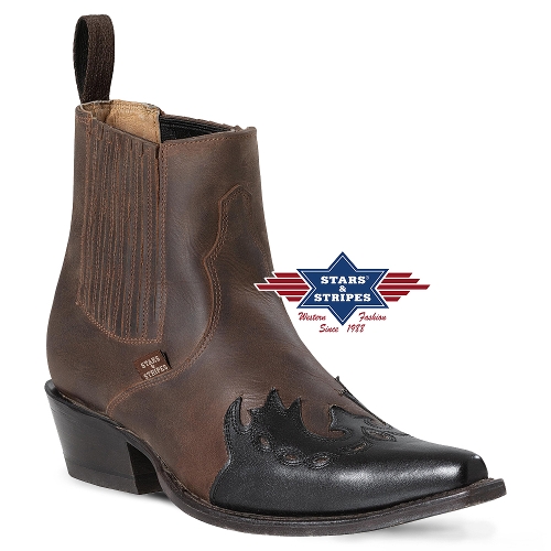 Western boots WB-51 Line Dance, brown-black