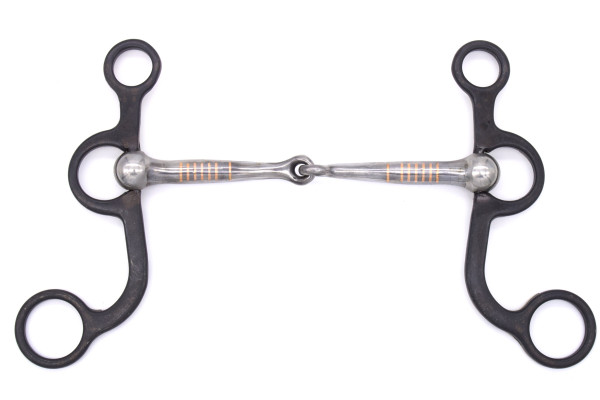 Western Snaffle Bit mit Shanks und silberfarbenen Akzenten, Baby Bit