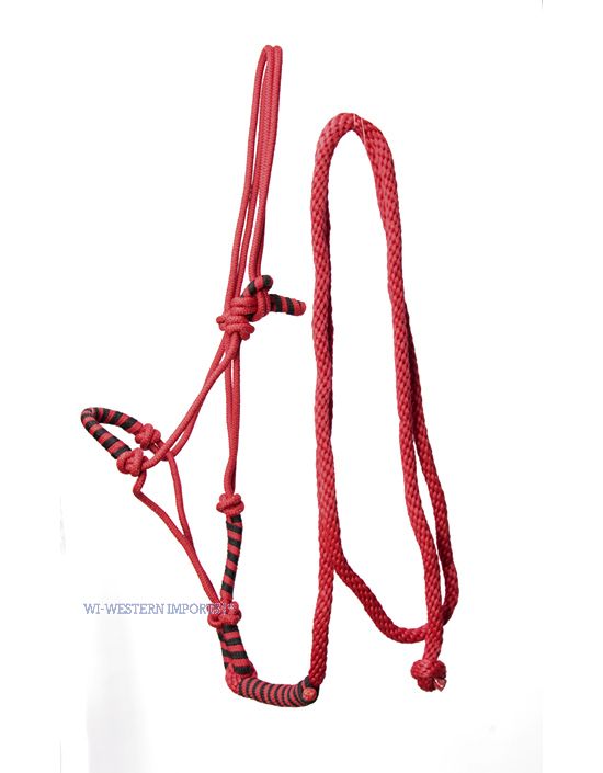 Knotted halter RANCH HALTER / LEAD red