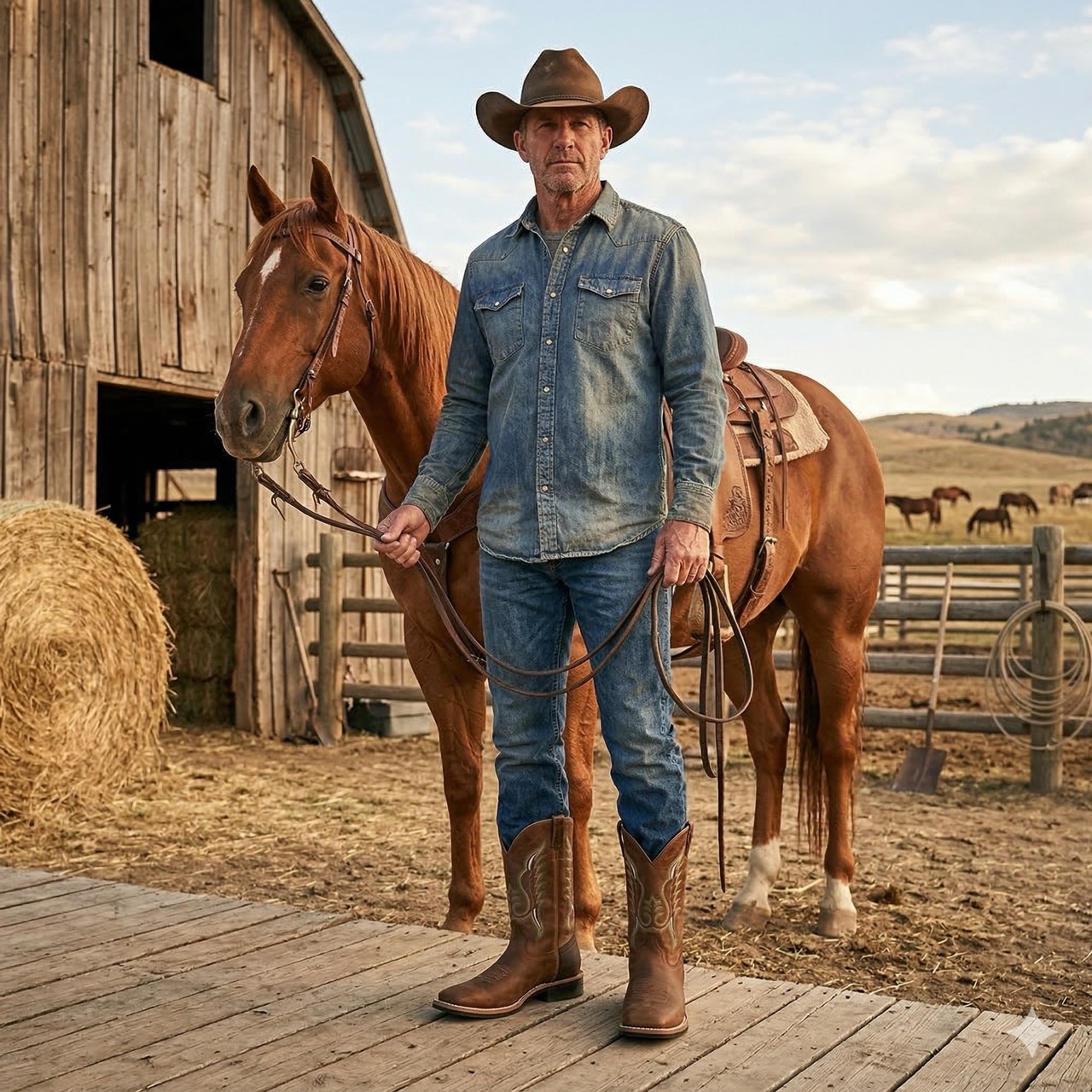 Cowboystiefel Herren BSM1860, braun-creme