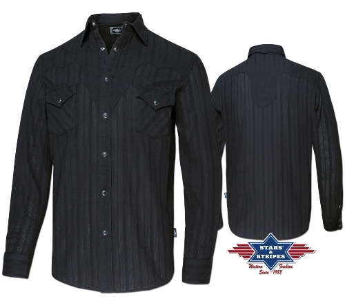 Western shirt ROBIN men, grey, white, black