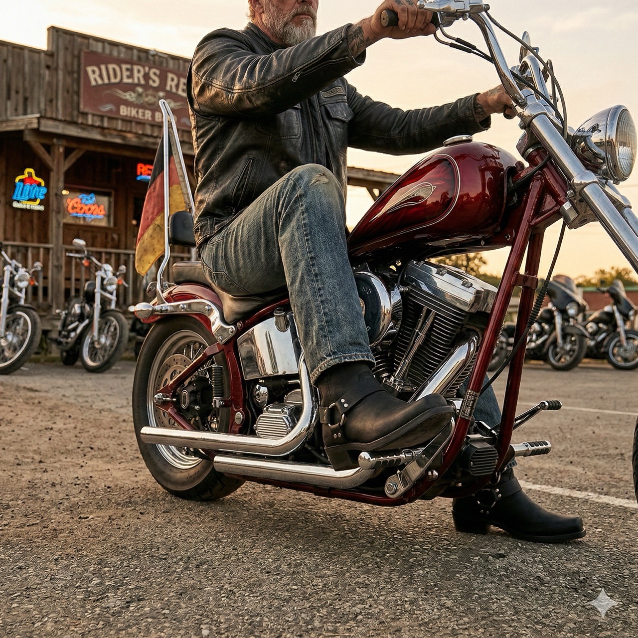 Bikerboots Herren MB2057, schwarz