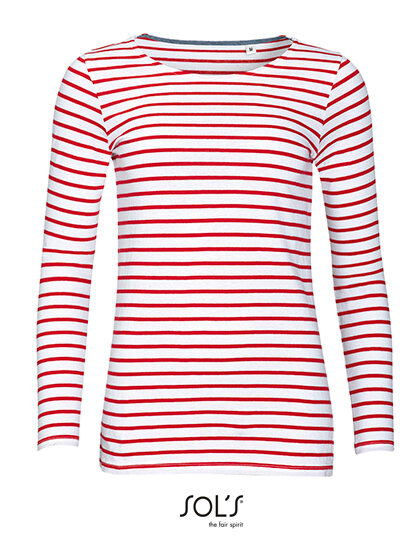 Damen Langarm-Shirt gestreift Marine-Look