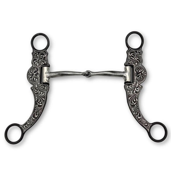 Western show snaffle bit with engraving, sweet iron, 12.5 cm