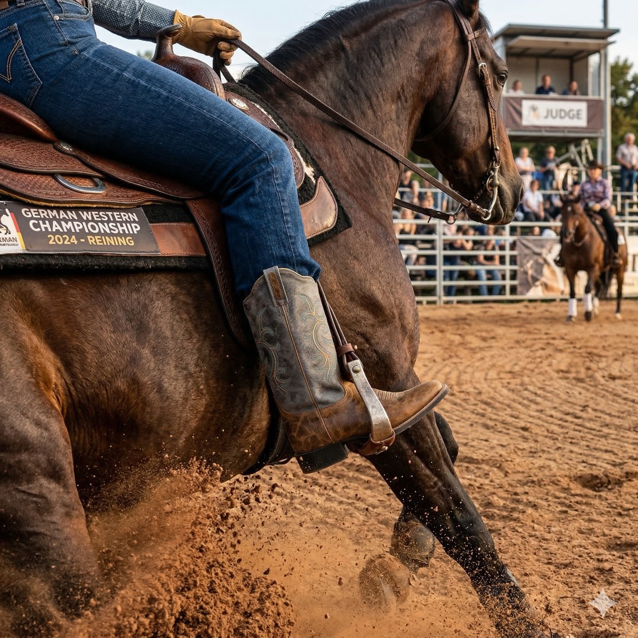 Cowboystiefel Damen 18173E Hillsboro, braun/blau