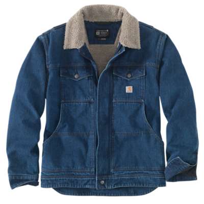 Denim jacket with sherpa lining