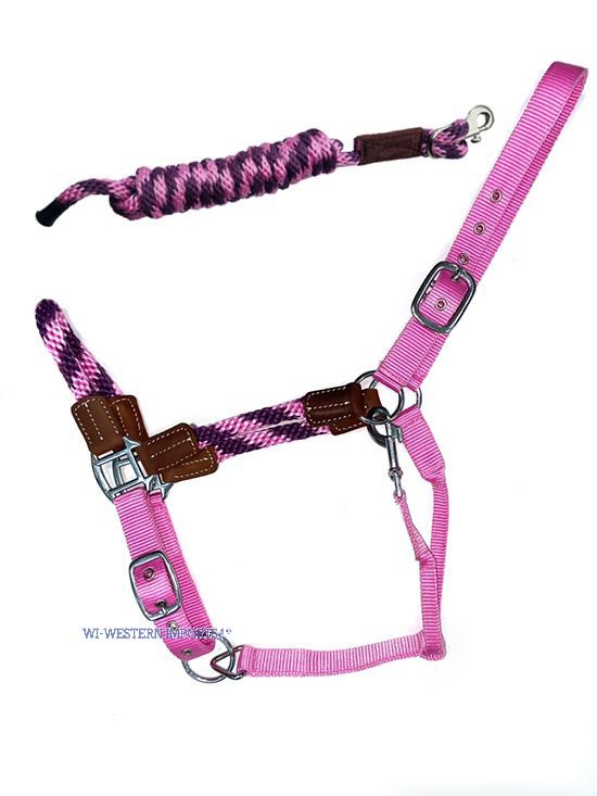 Hybrid Rope Halfter incl. 3 Meter Führstrick, pink