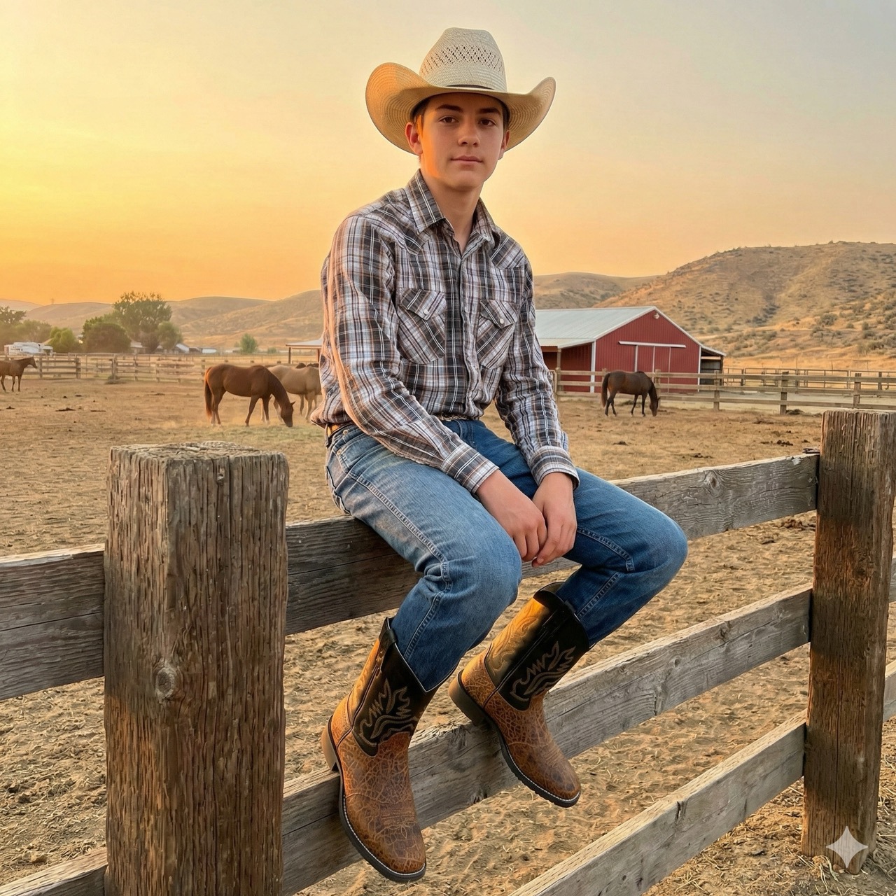 Cowboy boots for children CW2540, brown-black