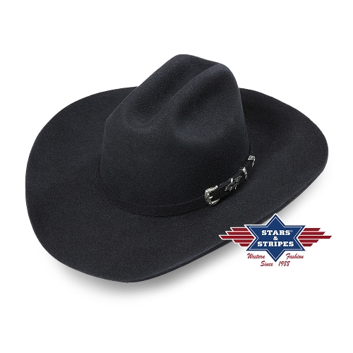 Kovbojský klobouk Westernový klobouk HOUSTON černý