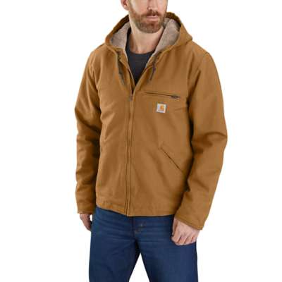 Carhartt Duck Jacke mit Kapuze und Sherpa-Futter