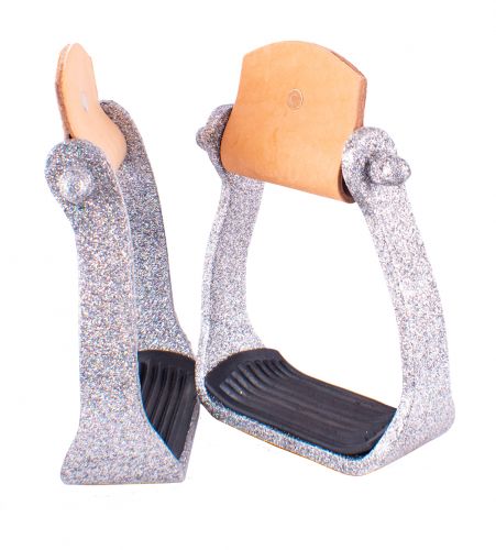 Glitter western stirrup aluminium, silver