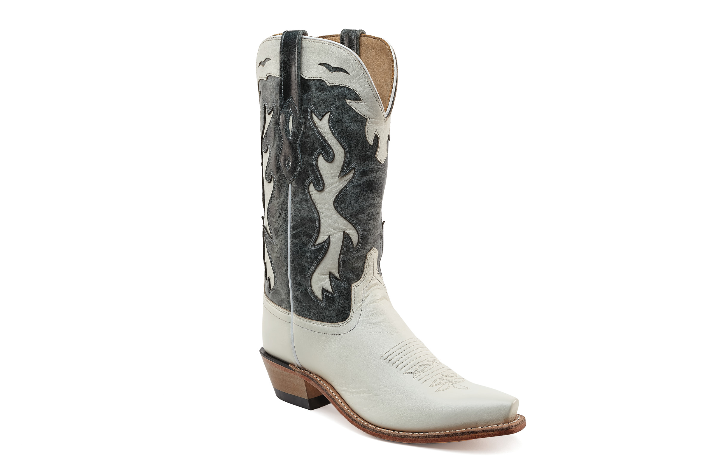 Cowboy boots for women LF1626E, Silver Oaks, white/blue