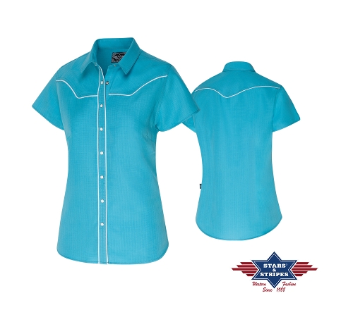 Western blouse A-07 ladies, turquoise