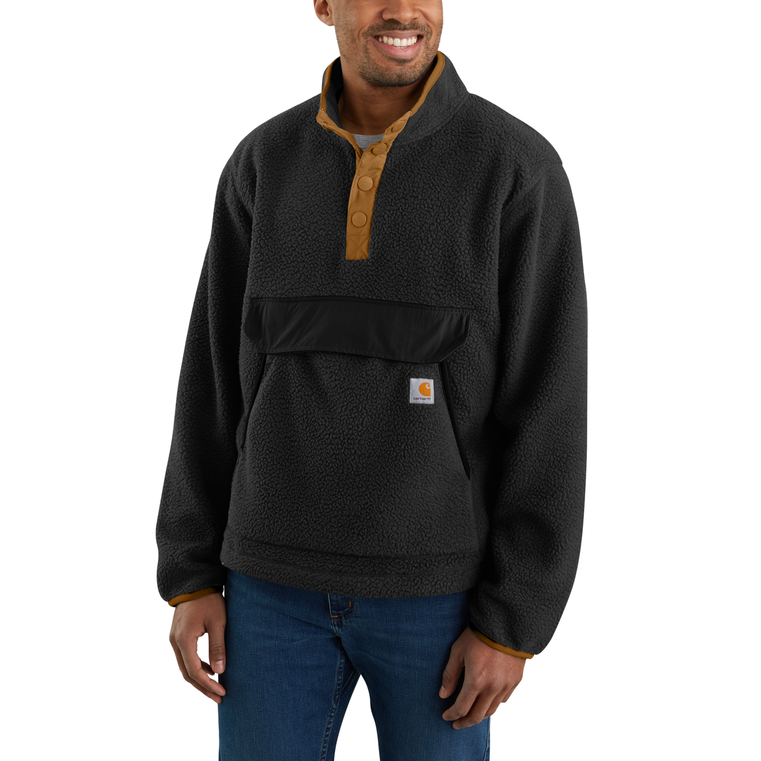 Sherpa fleece jacket with quarter zip