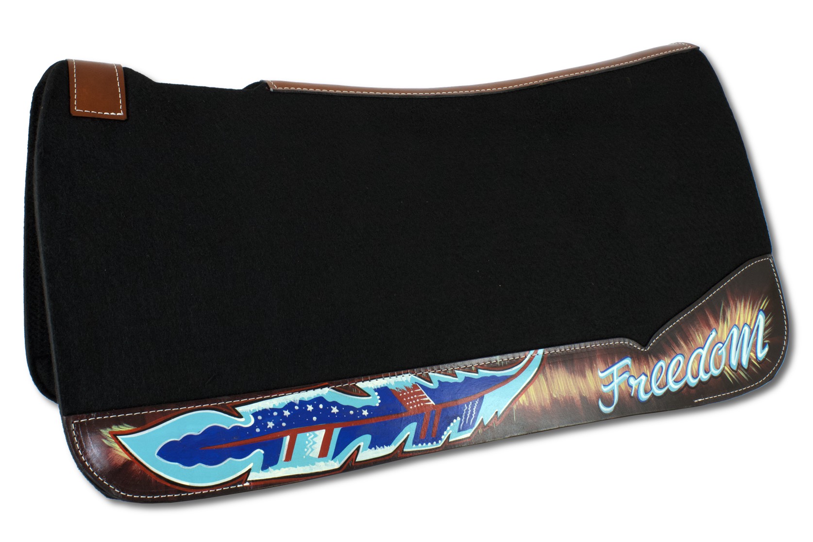 Western-Filzpad mit Lederbesatz, Freedom