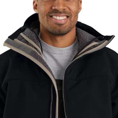 Hooded jacket with Sherpa lining, water-repellent finish and Wind Fighter technology