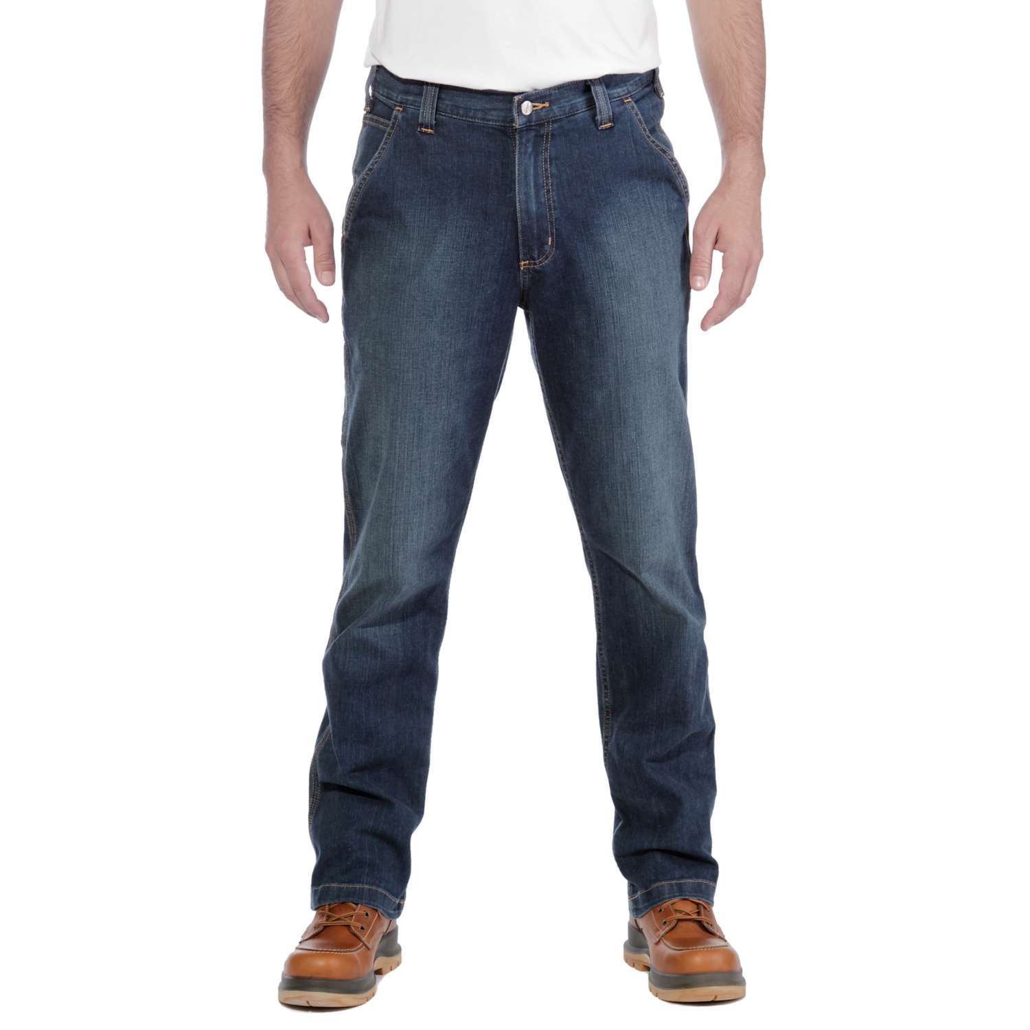 2-way stretch denim trousers for men with a straight cut