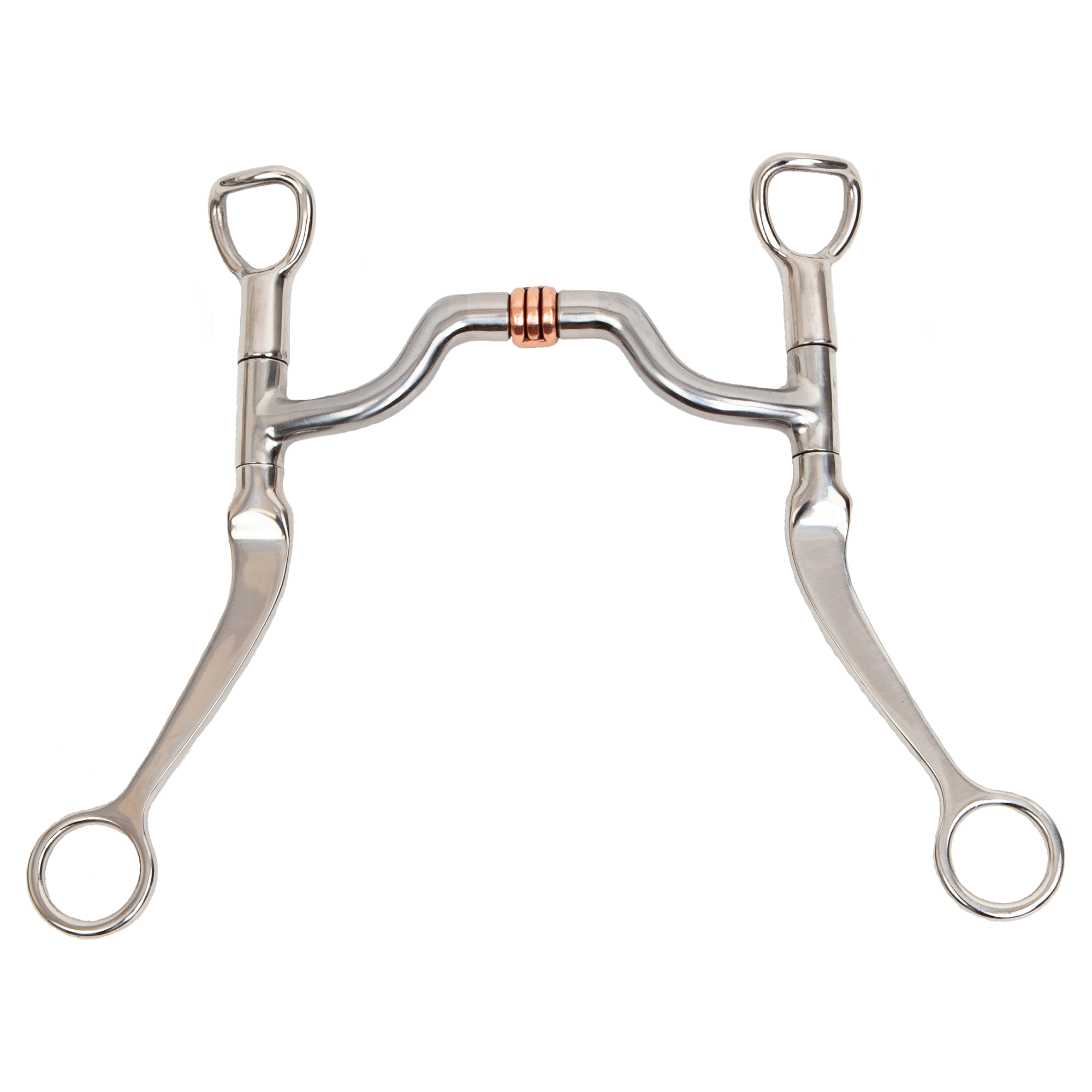 Myler Bit Flat Shank MS.33 mit Kupfer-Roller (Level 3)