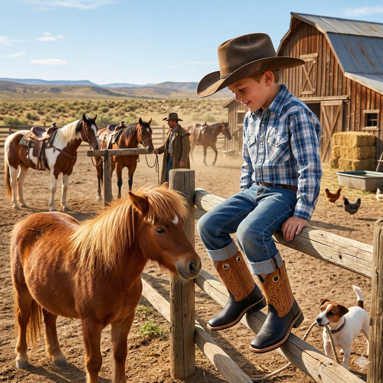 Cowboystiefel für Kinder BSC1810, dunkelbraun