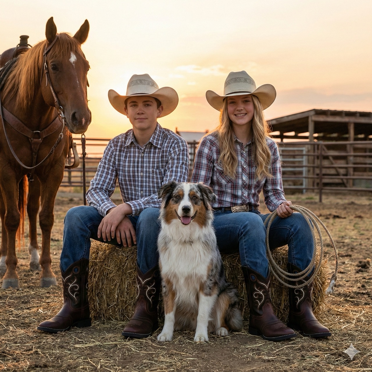 Cowboy boots for children CW2519, brown