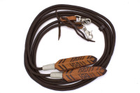 Western Nylonzügel geflochten mit Lederklatsche und austauschbaren Snaps, braun