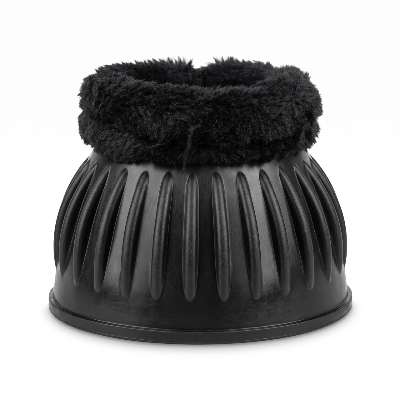 Hufglocken aus Gummi mit Fell, schwarz, Gr. S