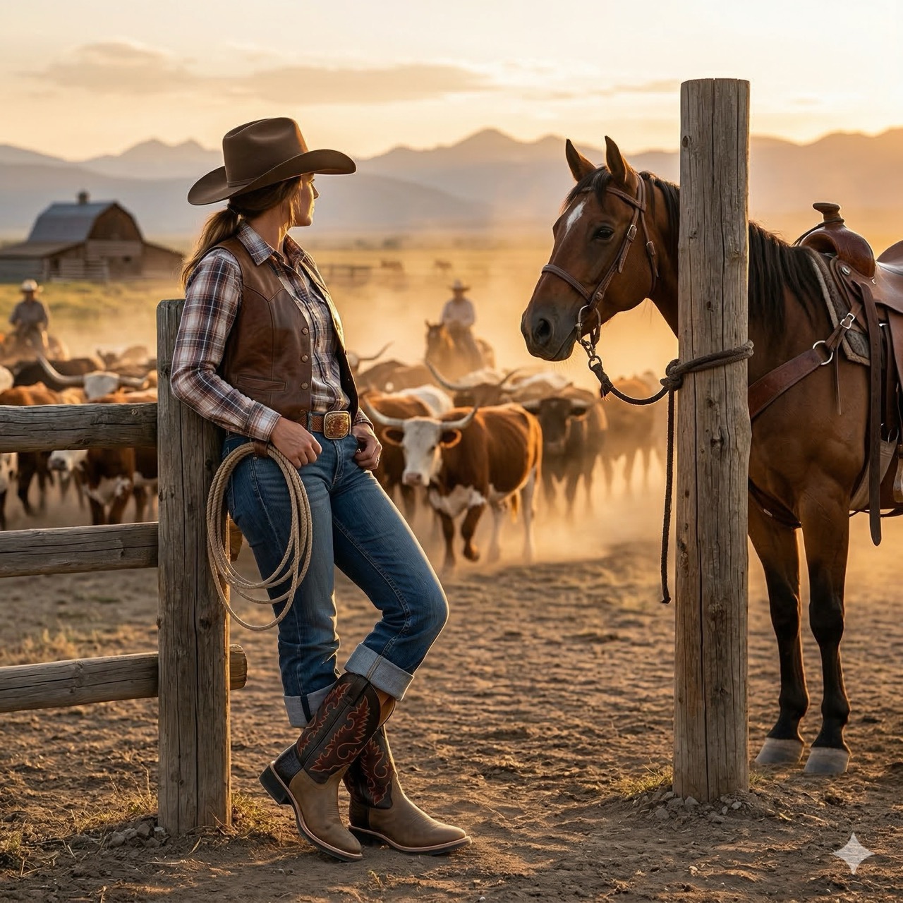 Kovbojské boty dámské 1643L, černohnědé