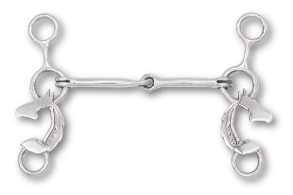 Bit výcvikový, westernový Bit jednoduchý lomený se stopkami 12,5 cm Dětský bit