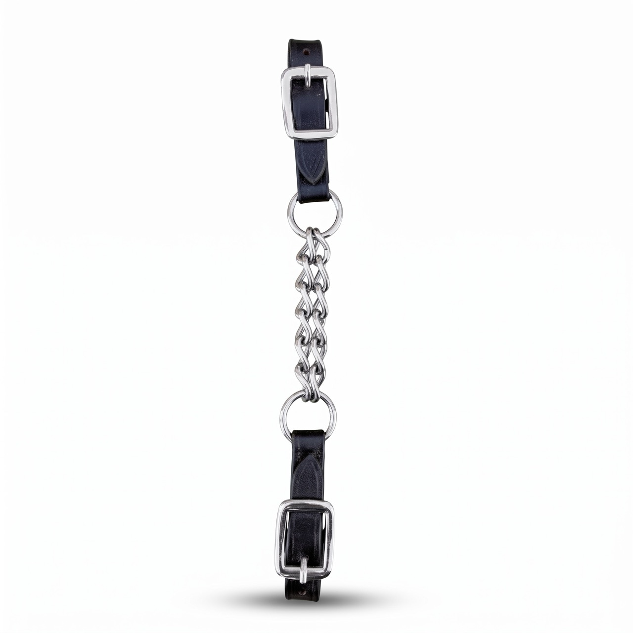 Kinnkette doppelt, Leder, dunkelbraun