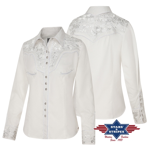 Western blouse HAILEY, white