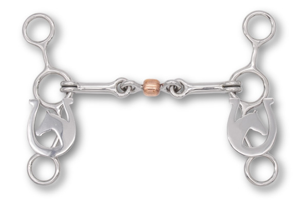 Trainings Bit, Western Bit doppelt gebrochen mit Shanks 12,5 cm Baby Bit