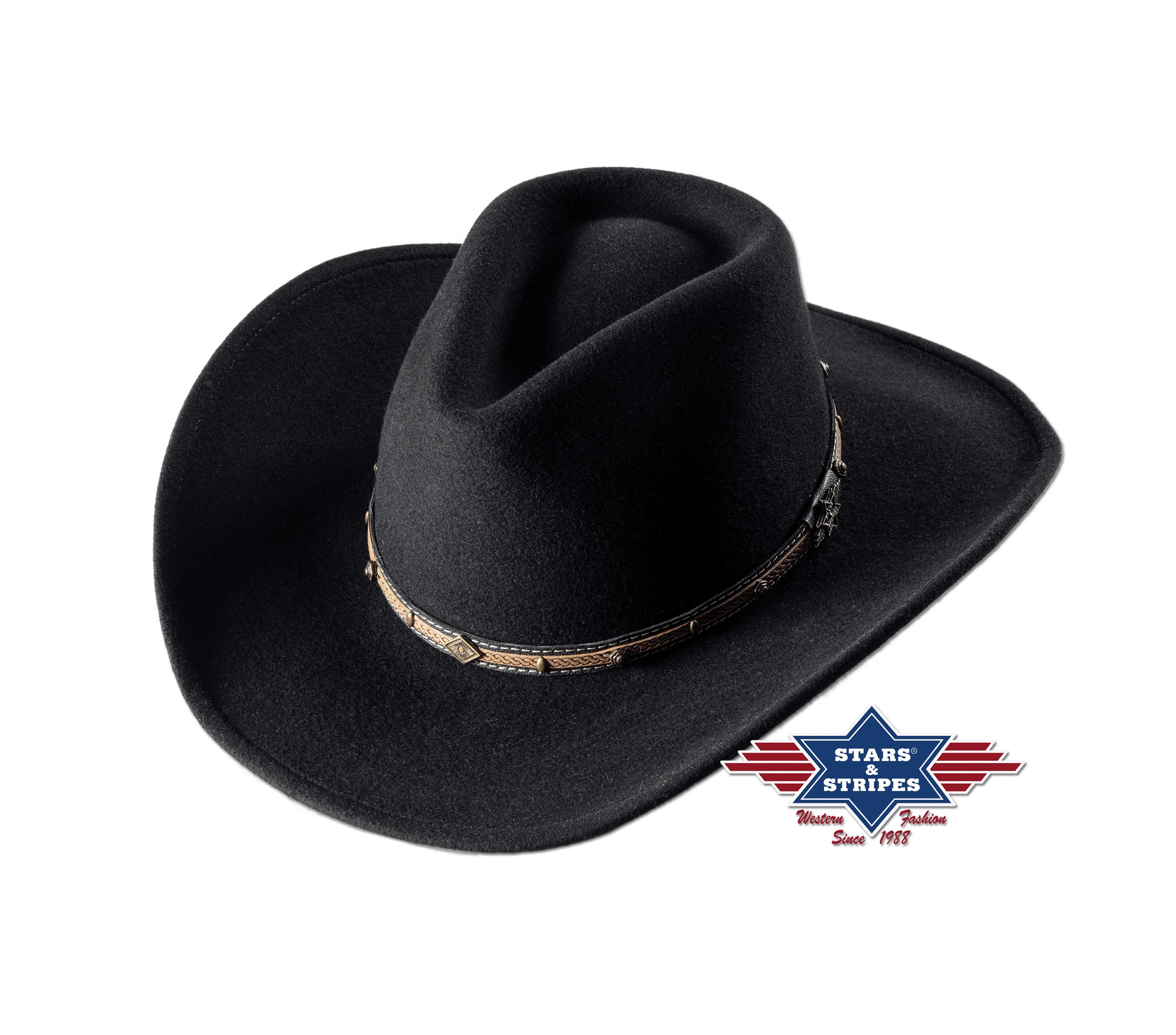 Kovbojský klobouk westernový klobouk LAREDO černý