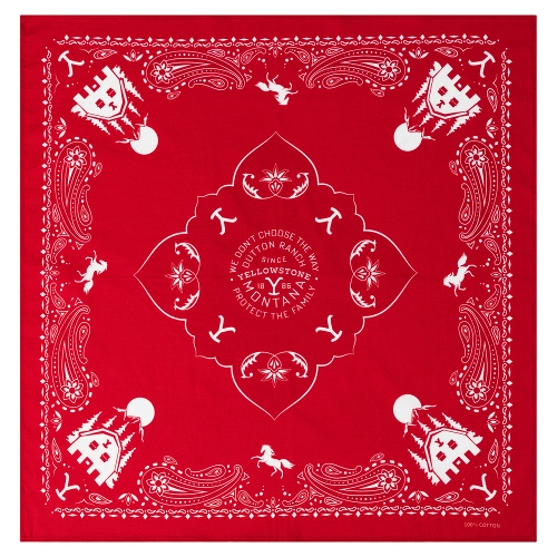 BANDANA-17 YELLOWSTONE -red-Größe 56x56cm