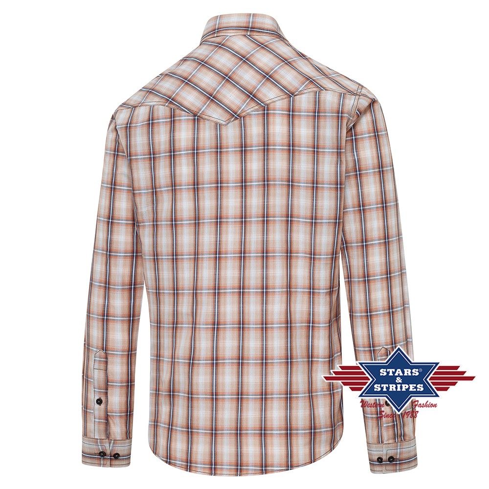 Western shirt Y-04, brown plaid