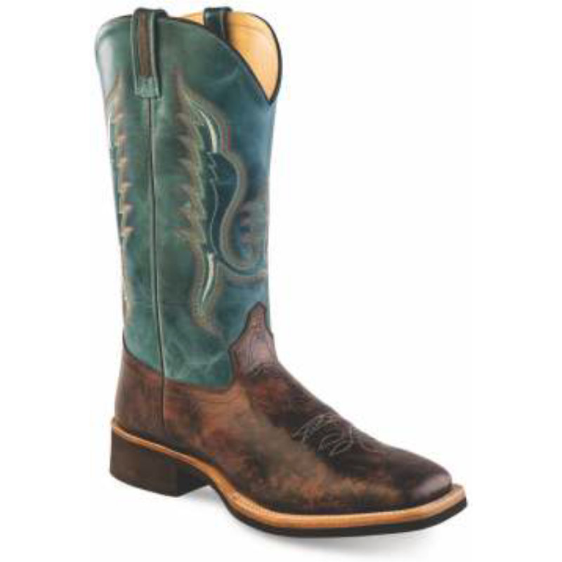 Cowboy boots men BSM1861, brown-turquoise