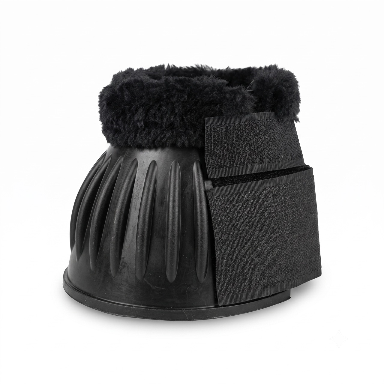 Hufglocken aus Gummi mit Fell, schwarz, Gr. S